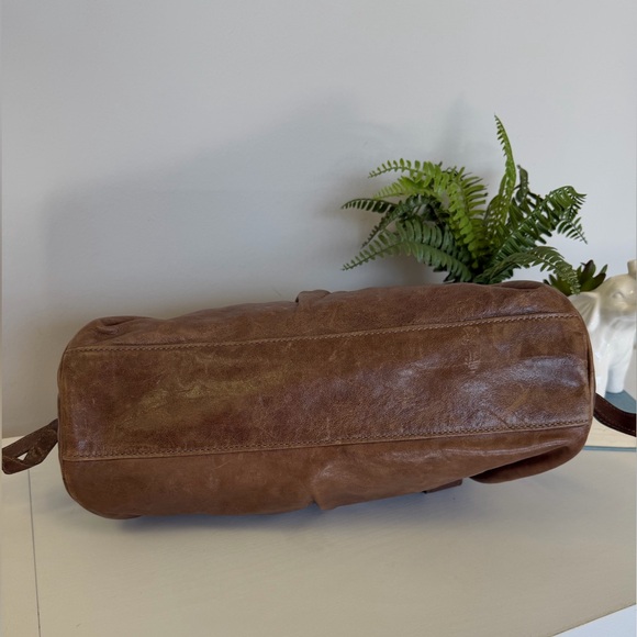 Cole Haan Done Satchel Brown Grommet II Unit Leather Bag Y2K - Picture 4 of 7